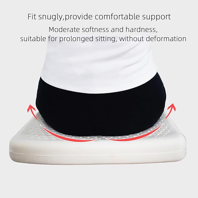 Latex Seat Cushion for Long Hours of Sitting - Office Chair, Car & Wheelchair，Pressure Relief Seat Cushion for Sciatica and Tailbone Pain Relief, Maintains Shape,Bouncy Soft and Supportive.