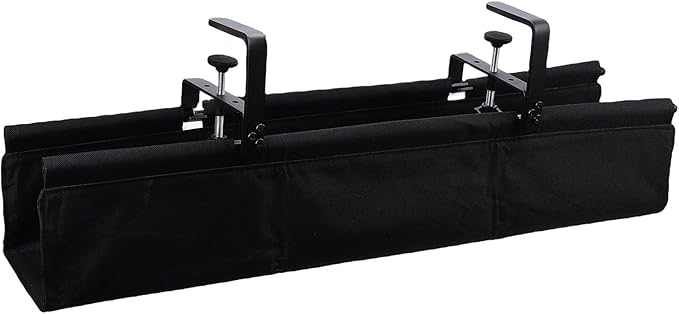Under Desk Cable Management Tray Efficient Clamp Screw Mount Cord Organizer for Home Office Large Capacity Under Desk Cord Organizer Suitable for Wood Glass Metal Table 28 Inch
