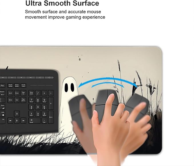 Cute Ghost Desk Mat Cartoon Fantasy Halloween Spooky Mousepad XL Large Gaming Mouse Pad Laptop Keyboard Mat Desk Pad 31.5"x11.8" Office Computer Keyboard Laptop Home