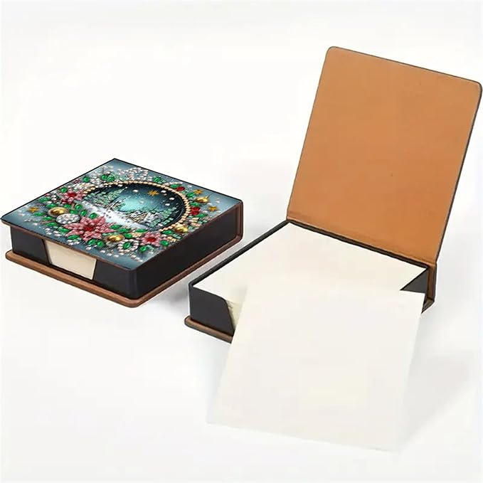 Diamond Painting Kit Note Box,Memo Paper Storage Box Diamonds Art,Sticky Note Holder Diamond Art,Diamond Painting Memo Pad For Office Desk. (Landscape)