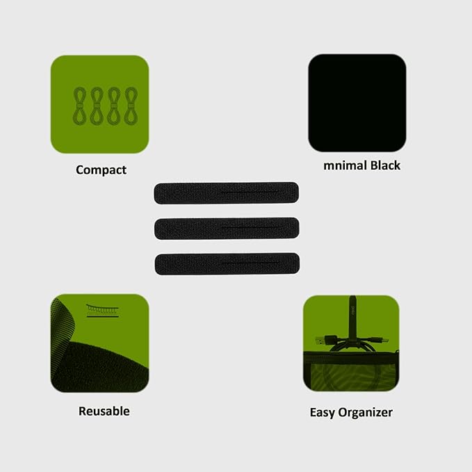 Patu Reusable Fastening Charging Cable Ties - 30 Pcs 2 Inch Slotted Microfiber Cloth Hook and Loop Cord Management Wire Organizer Straps, Black