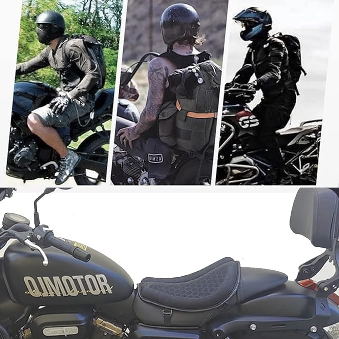 Motorcycle Seat Cushion Gel Pad Foldable Soft Seats with Pressure Relief Pads for Motorcycles Breathable and Shock for Long Rides Seat Cushion Motorcycle Accessories