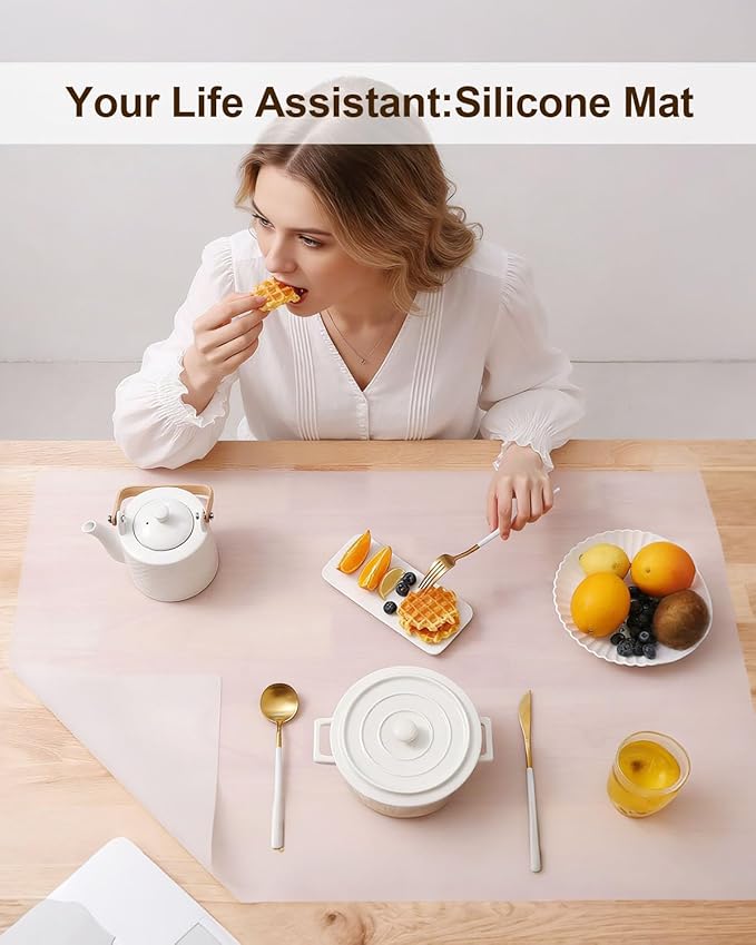 Large Crafting Silicone Mat, 24"x36" x1.5MM Inch Artist Work Mat for Jewelry Making, Epoxy Resin, Painting, Scrapbooking, Heat Resistant Nonstick Surface and Table Protector for DIY,Translucent