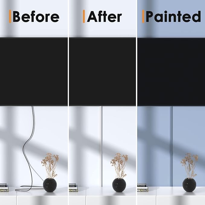 Delamu 236in Cord Hider, Single-Wire Cord Covers for Wires on Wall, Paintable Snap-on Design Wire Cover, Cable Management Kit for Corner-Mounted TVs, Easy Install Cable Raceways, W0.59 H0.4in, White