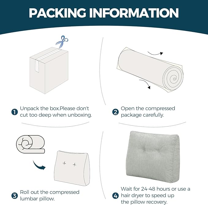 Back Support Pillow for Recliner Soft Dual Layer Lumbar Support Pillow with Shredded Memory Foam Ergonomic Orthopedic Couch Lumbar Cushions for Elderly Lower Back Pain Relief Light Grey