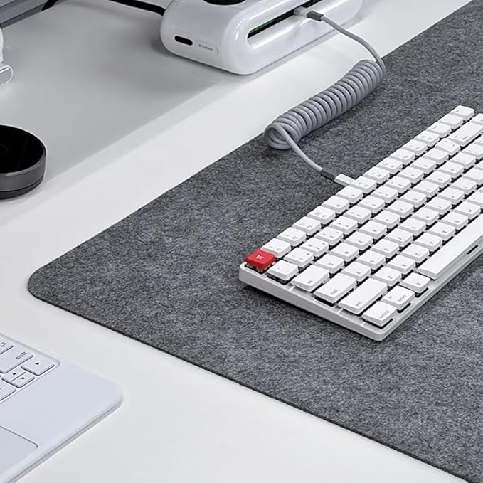 Large Felt Desk Pad, Desk Protective Computer Pad Minimalistic Felt Desk Mat 39.37''x15.75'' Anti-Slip Protective Computer Mat for Keyboard and Mouse 100x40cm (Dark Gray)