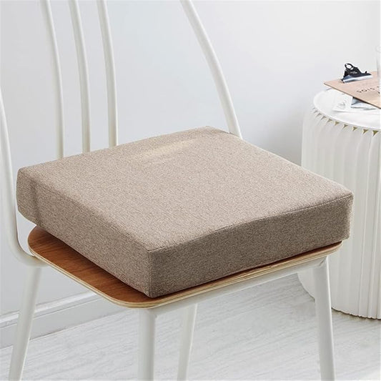 Indoor Chair Cushions Memory Foam Seat Cushion for Armchair, Non-Slip Pads Booster Comfort Pad Indoors Outdoors Car Office Sofa - Square (45X45x5cm,Khaki)