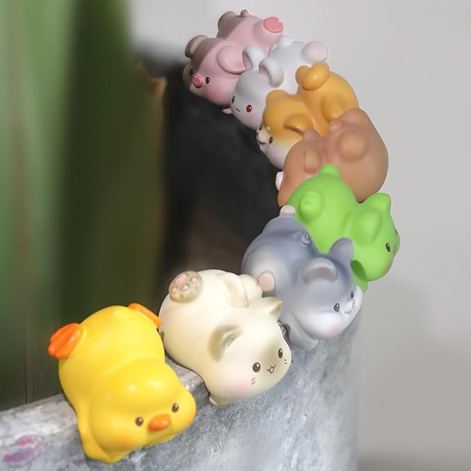 Computer Monitor Decor,Computer Monitors Decors Figurines,Personalized Animal Collectible Figurines, Monitor Decor for Home, Office,Car Decoration (Black)