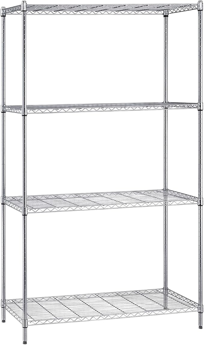 Quantum Storage Systems WR86-3648C Starter Kit Wire Shelves Chrome 4 Shelves 86" H x 48" W x 36" D