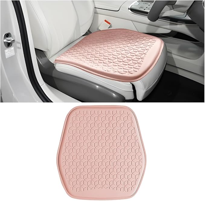 Zpana Gel Car Seat Cushion, Non-Slip & Comfortable Automotive Chair Protector Pad for Driving, Breathable Vehicle Interior Mat Cover Accessories, Universal for SUV Sedan Truck (Pink)