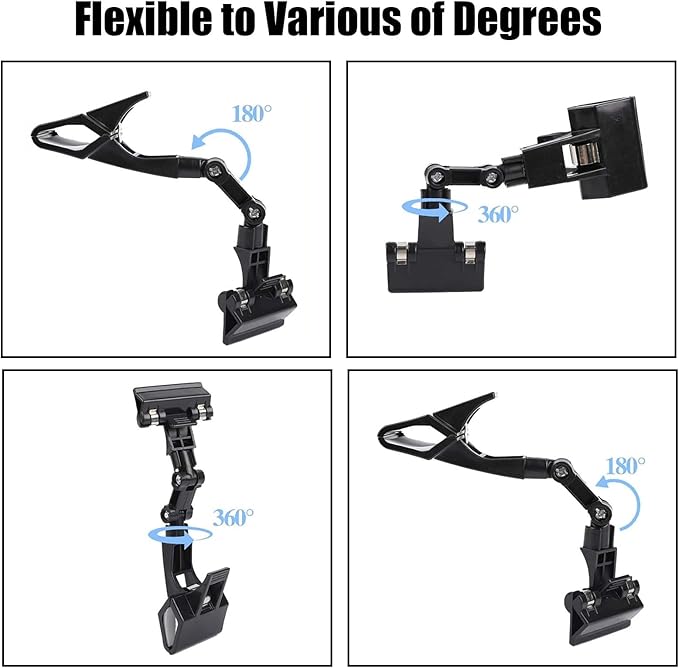 Adjustable Document Holder for Typing, Multi-Purpose Paper Holder Stand for Desk, Flexible Copy Holder Clip for Computer, Drawing, and Advertising Use (2 Pack, Black)