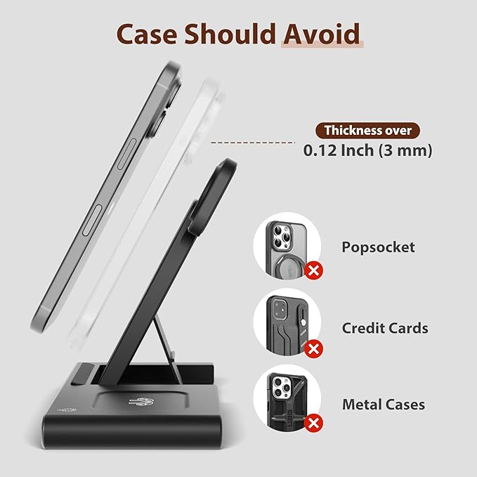 3 in 1 Qi Wireless Charger Dock, Foldable & Compact for iPhone 17-12 Series, Apple Watch & AirPods, Ideal for Desk Use (Black)