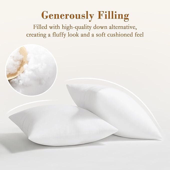 puredown® 24x24 Pillow Inserts, Pack of 1, Fluffy Soft Throw Pillow Inserts Filled with Plump Stuffer, Square Decorative Pillows for Couch, Sofa, Bed and Home Decor