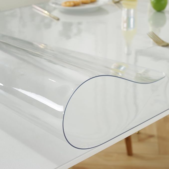LovePads Clear Desk Mat 16 x 28 Inch, 1.5mm Thick Clear Table Protector, Waterproof Plastic Table Cover Protector, PVC Desk Protector Mat, Vinyl Desk Cover for Desktop & Coffee Table