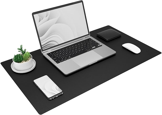 K KNODEL Non-Slip Desk Mat, Desk Pad, Desk Blotter, Desktop Mat for Desk, Small Desk Protector, Office Computer and Laptop Mat for Desk (23.6"x13.8", Black)
