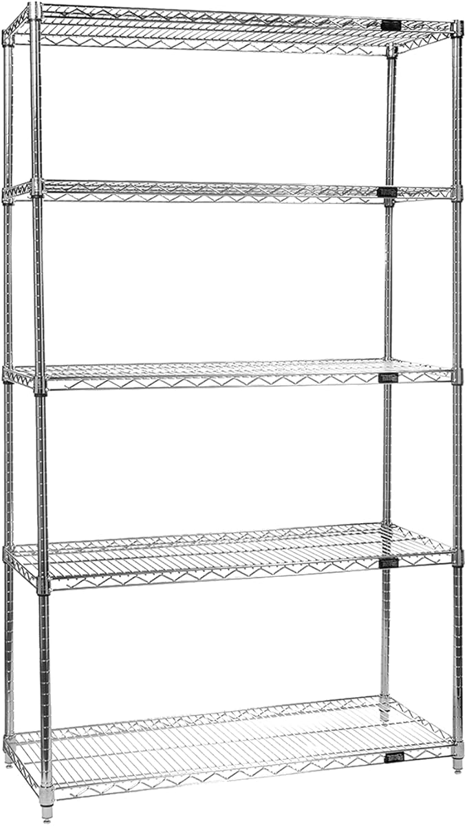 Quantum Storage Systems WR74-1472C-5 Starter Kit Wire Shelves Chrome 5 Shelves 74" H x 72" W x 14" D