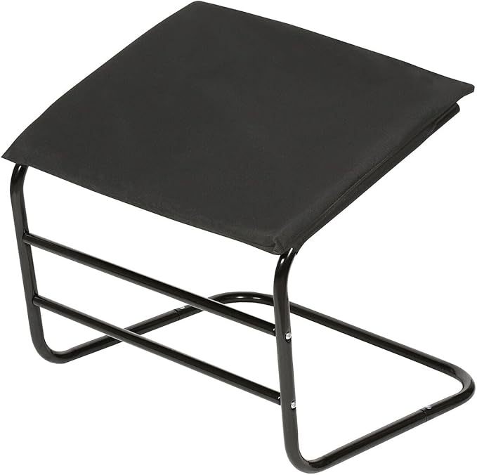 ETNA Ottoman Foot Rest Footstool - Supportive Leg Rest for Chair Sofa Couch - Office Footrest Under Desk Foot Hammock - Black Padded Foot Stool