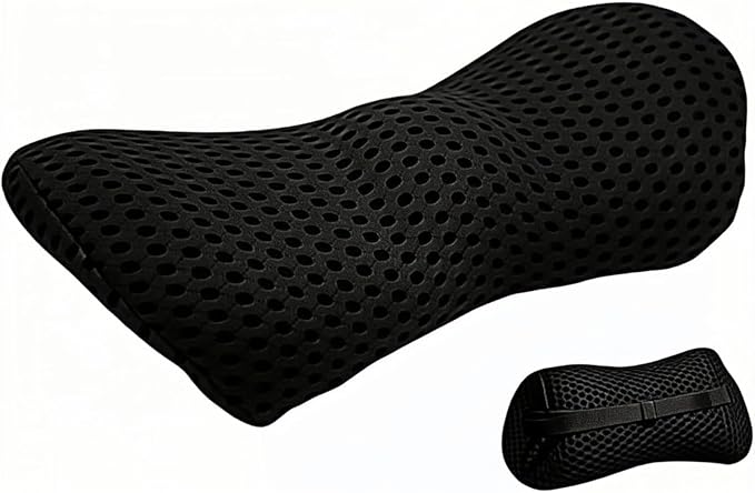 Memory Foam Lumbar Support Pillow with Detachable Adjustable Straps, Lower Back Cushion for Pain Relief, Breathable Washable Cover, for Office Chair Car Seat Recliner Bed