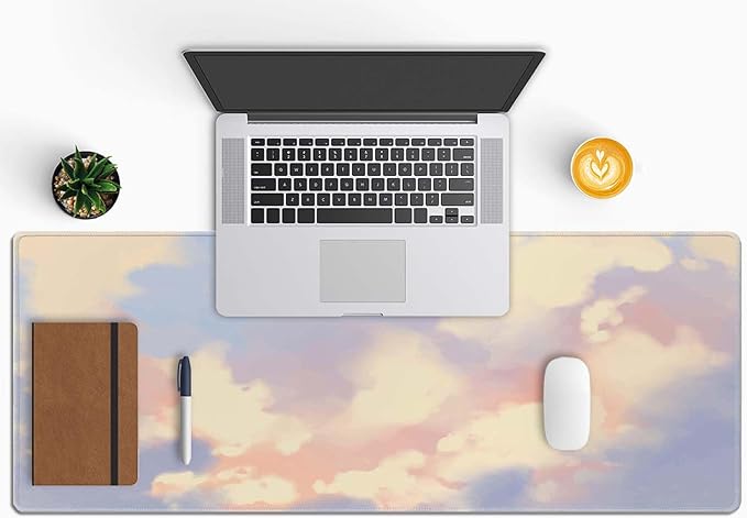 Desk Mat Pastel Color Sky Large Keyboard Mouse Pad for Laptop PC Setup Desk Cover Protector Desk DéCor for Office Home Work Gaming 31.5" X 11.8" Stitched Edge Non-Slip Design