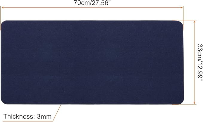 PATIKIL 28"x13" Desk Mat Protector, Felt Dual Side Mouse Pad Writing Mat for Office Home, Blue