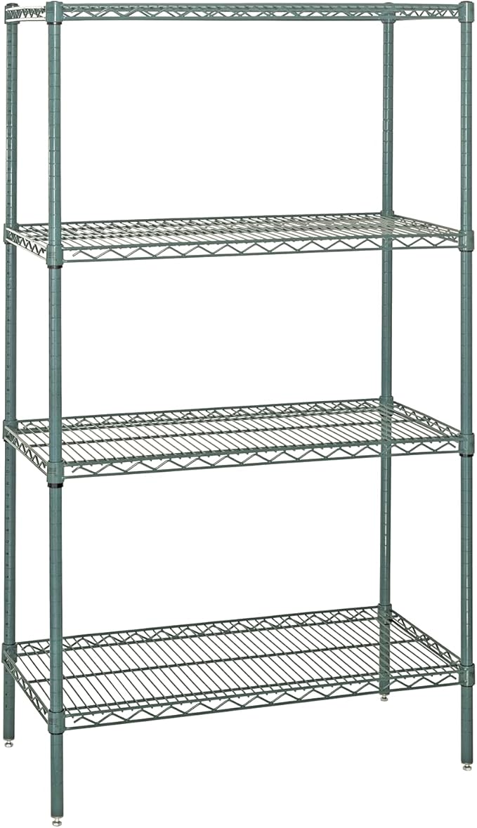 Quantum Storage Systems WR54-3672P Starter Kit Wire Shelves Green Epoxy 4 Shelves 54" H x 72" W x 36" D