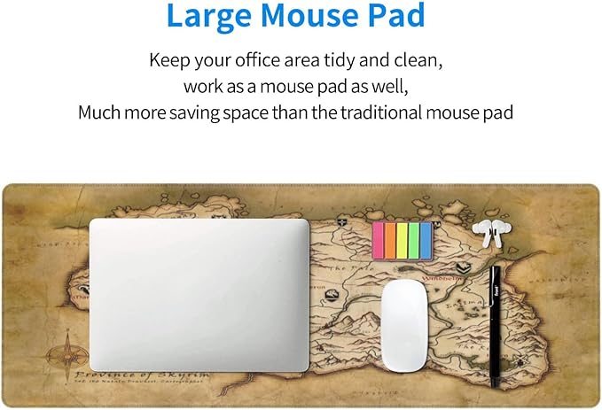 Generic Mouse Pad Non-Slip Rubber Base Mouse Pad Waterproof Desk Writing Mat for Office Home 12x31.5in, Black5