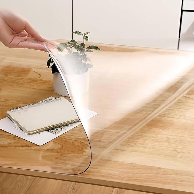 Clear Desk Mat Multi-Functional Transparent Pad 1.0mm Thick 12" X 12" 14" X 47" 16" X 55" 20" X 59" Durable Plastic Desk Protector Waterproof Wipeable (Color : Clear, Size : 20"x32")