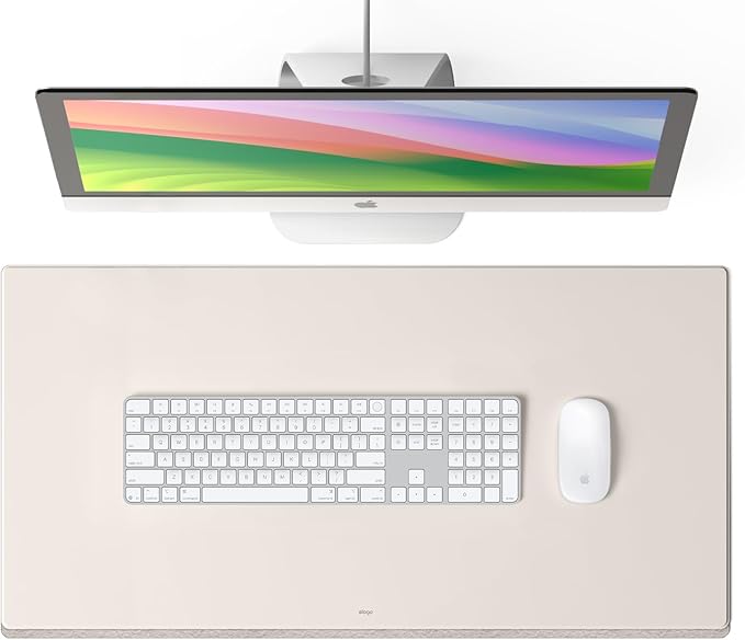 elago Smart Magnetic Desk Mat Compatible with All Magnetic Products -Paper Protector, Mouse Pad, Laptop, Non-Slip Top, Premium Waterproof Writing Pad for Office and Home (Stone [Large]