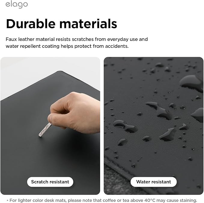 elago Smart Magnetic Desk Mat Compatible with All Magnetic Products -Paper Protector, Mouse Pad, Laptop, Non-Slip Top, Premium Waterproof Writing Pad for Office and Home (Black [Large]