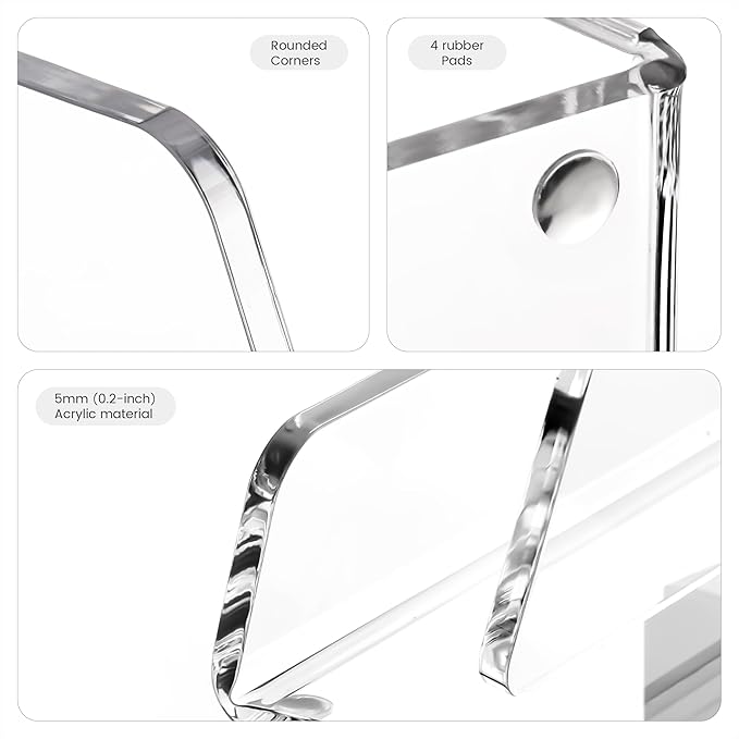 HeZone Acrylic Brochure Holder 5x6 Inch,Clear Pamphlet Holder Display Stand for Trifold 4&5&6 Inch Flyers,Pamphlets,Booklets,Menu,Leaflets for Office,Home,Store,1 Pack,A5