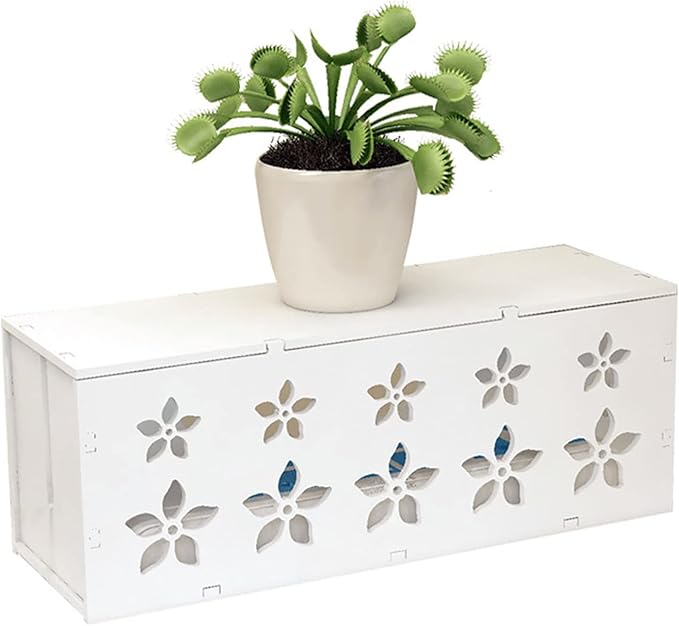 Large Cable Management Box, Cord Organizer Box with Lid for TV Wires, Computer, Router, USB Hub and Under Desk Power Strip 14.17 x 4.72x 5.31 inch