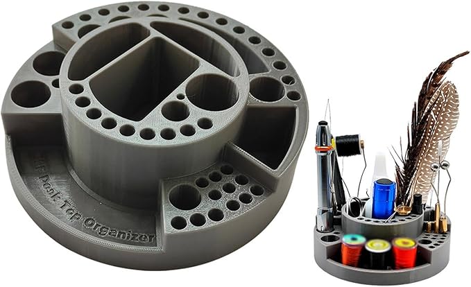 Yiju Fly Tying Tool Kit Organizer Holder Caddy Multifunction Portable Fishing Fly Tying Station Storage Rack for Gift Anglers Men