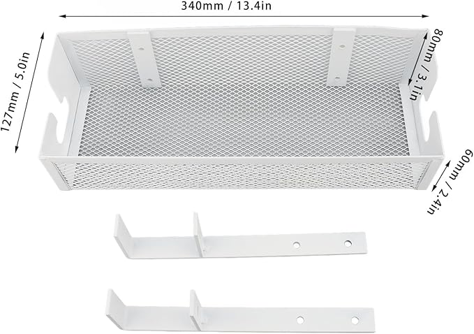 Yosoo Cable Tray Under Desk, Wire Organizer Under Desk Cable Management Box with Clamp Mount Desk Cord Organizer for Office Home