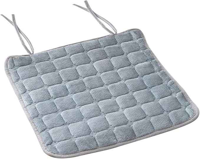 Solid Color Seat Cushion for Chair, 15.7inch Seat Cushions for Office Chairs, Comfortable Velvet Cushion with Ties, Removable Non Slip Hip Cushions for Home Office Chairs