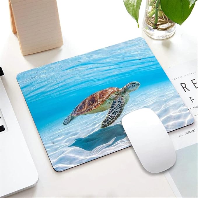 Sea Turtles Mouse Pad Non-Slip Rubber Base Gaming MousePads for Computers Laptop Office, Computer Mouse Pad for Wireless Mouse, 9.5"x7.9"x0.12" Inch(240mm x 200mm x 3mm)