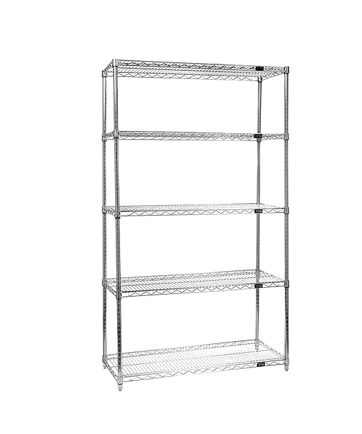 Quantum Storage Systems WR86-2424C-5 Starter Kit Wire Shelves Chrome 5 Shelves 86" H x 24" W x 24" D