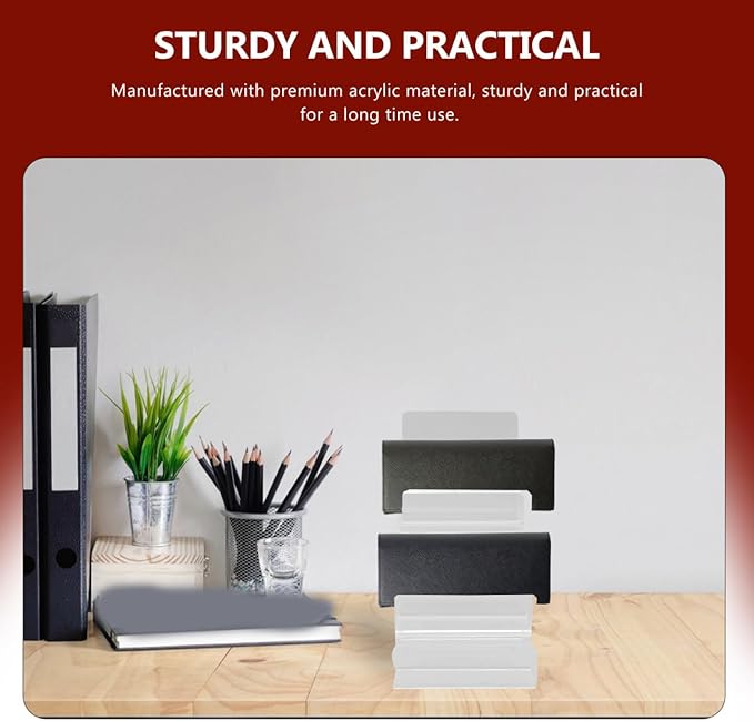Cabilock 5-Tier Multi-Layer Acrylic Wallet Display Stand Tabletop Organizer Rack for Wallets Purses Sunglasses Jewelry Storage 7.67X7.28X3.93 Inches Clear