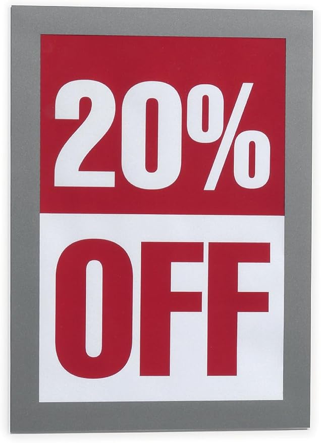 Durable Duraframe Self Adhesive Magnetic Sign Holder in Half Letter-Size 5.5" x 8.5" Inches - Silver Frame - Pack of 2