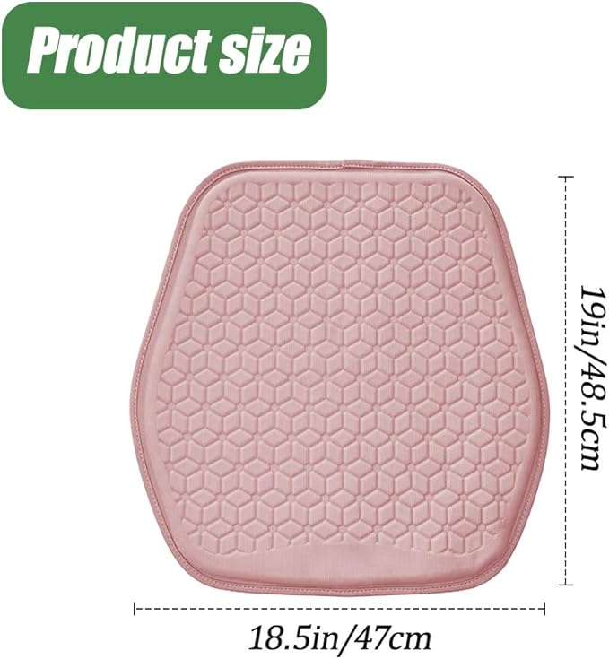Gel Car Seat Cushion, Office Chair Cushion, Non-Slip & Comfortable Automotive Chair Protector Pad for Driving, Breathable Automotive Front Seats Pad Universal for Car SUV Truck (Pink)