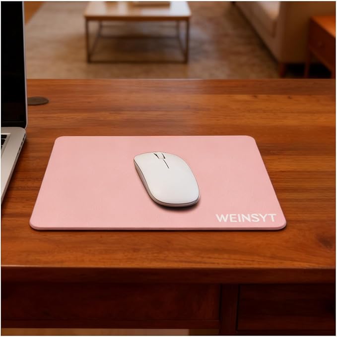 Desktop Protection Mat & Mouse Pad 2-in-1-10" x 8.3" Dual-Sided Non-Slip Desk Protector for Sticker Crafts & Office Work - Waterproof PU Leather Desk Mat with Anti-Slip Base