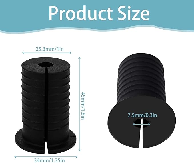 2 Pcs Starlink Cable Routing Kit for 1 Inch Wall Hole, Starlink Wall Grommet, Perforated Silicone Grommet, Cable Punch Grommet, Wall Grommet for Starlink Ethernet Cable (Black)