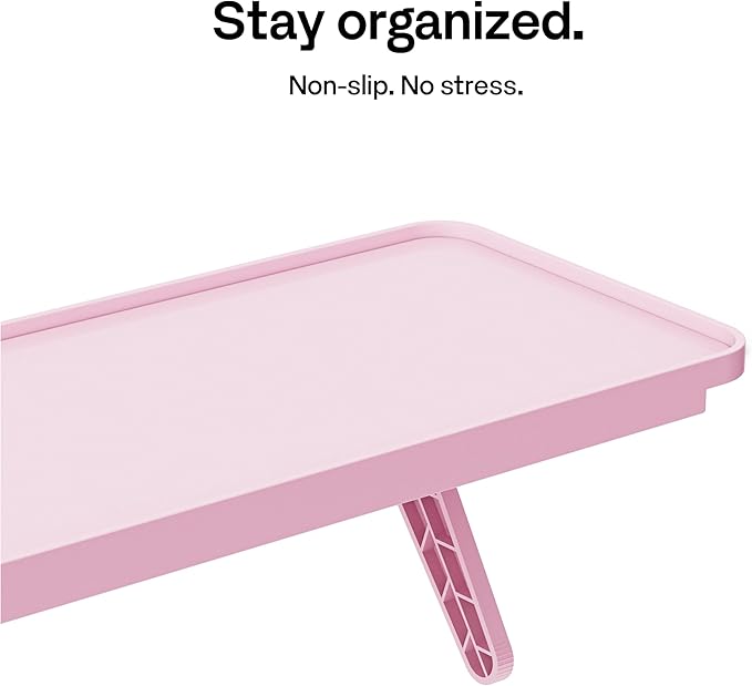 Pixio 12 inch Pink Monitor Storage Top Shelf - Adjustable Platform, Universal Fit, Holds Up to 13lbs, Works on TV, Flat, Curved Monitors, Storage for Webcams, Clocks, Phone, Figures