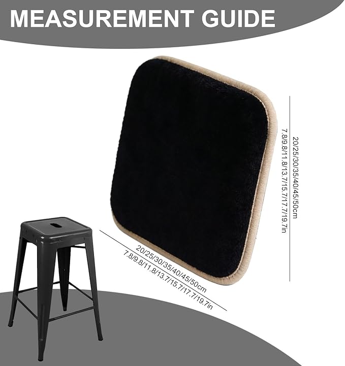 Anti-Slip Seat Cushions with Ties, Plush Dining Chair Pads, Durable Foam Cushions, Universal Stool Padding, Indoor-Outdoor Seat Cushions(Camel,Square 18X18in)