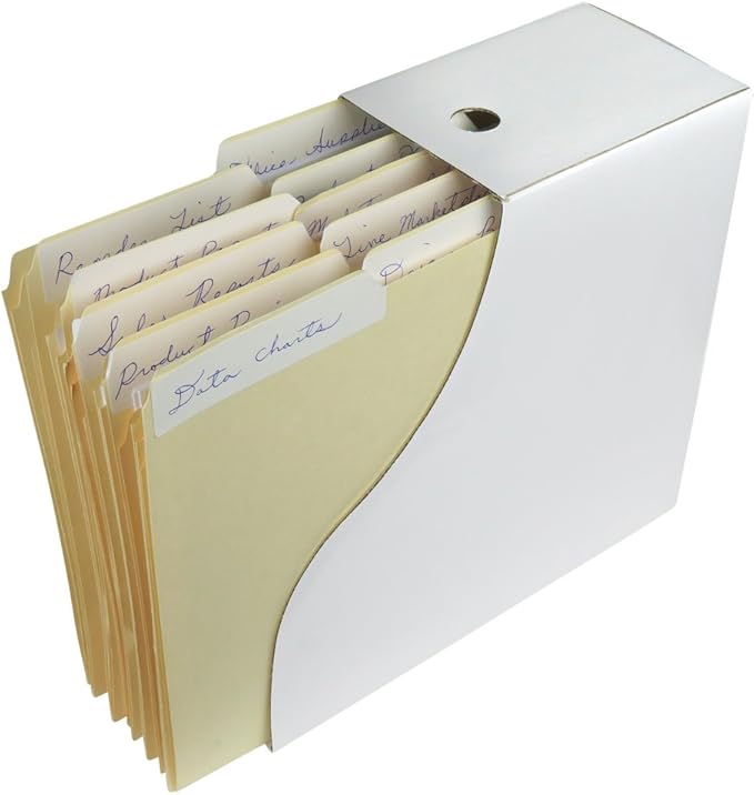 Evelots Magazine File Holder - Set of 24 White - Office Desk Organizer - Sturdy Cardboard - New Upgraded Double Front Panel for More Stability - Full 4 Inch Wide - Easy Assemble