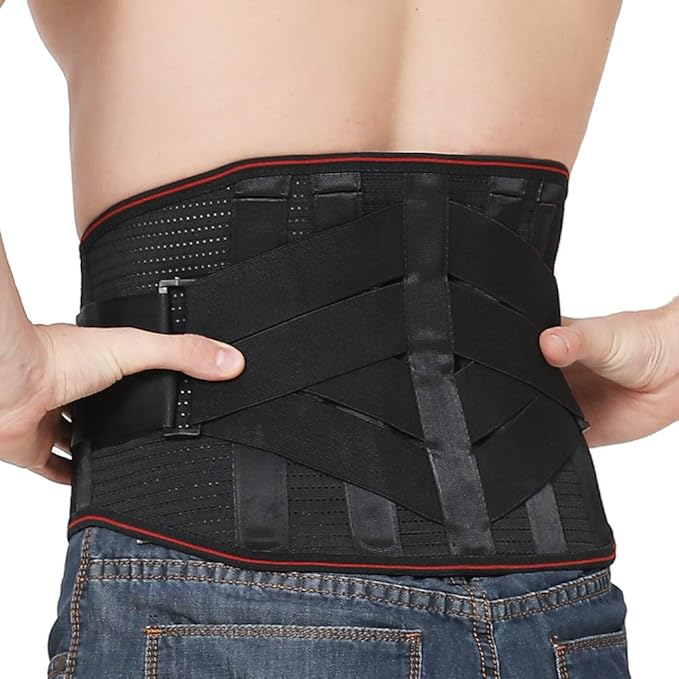 Lower Back Braces for Back Pain Relief - Compression Belt for Men & Women - Lumbar Support Waist Backbrace for Herniated Disc, Sciatica, Scoliosis - Breathable Mesh Design, Adjustable Straps(S, Black)