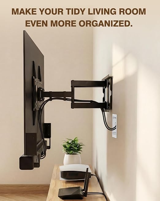 in-Wall TV Cable Management Kit, Recessed Dual AC Outlet Box w/Brush Wall Plate, 9.8FT, UL Listed Safe Design, Easy DIY Install w/Hardware & Hand Saw, Cable Hider for Wall-Mounted TV & Home Theater