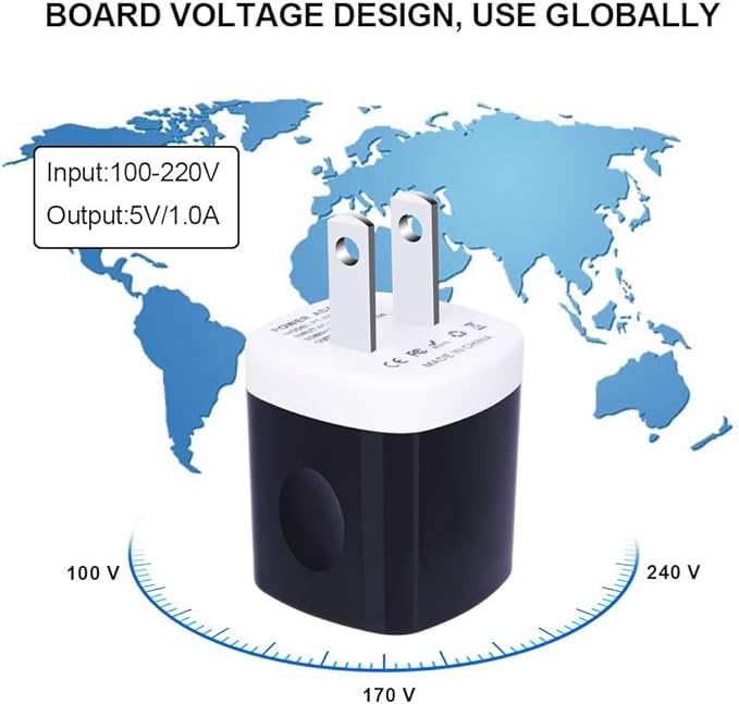 Wall Adapter, USB Wall Charger 6 Pack, UorMe 1A 5V Single Port USB Plug Power Adapter Compatible iPhone 14 Plus 13 12 11 Xs XR X 8, Samsung Galaxy S22 Ultra S22+ S22 A21 S10e S9 Note 20,Google Pixel 6