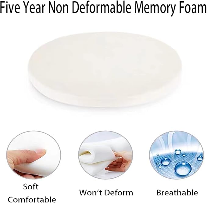 Detachable Cushion, Round Memory Foam Chair Pad, Non-Slip Design Soft Breathable Comfortable Seat Cushion, Suitable for Living Room, Dining Room, Office,With zipper, Washable -14x14inch- Maroon
