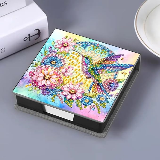 Generic Bird Painting Memo Pad Holder with 160 Sheets of Paper for DIY Art Craft