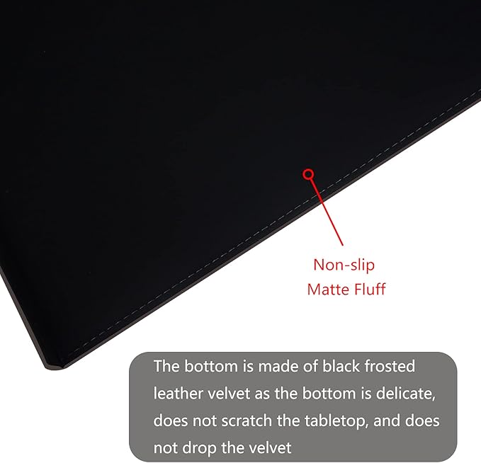 AKOZLIN 35.4"x 18.9" Soft PU Leather Surface Office Desk Mouse Mat Anti-Push Pad with Full Grip Fixation Lip Table Blotter Edge-Locked Protector